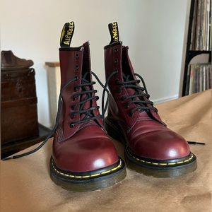 Cherry Red Doc Martens - 1460 Smooth Leather Size 8